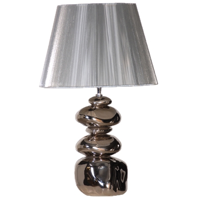 Polka Lamp Shade on Silver Stacked Pebble Lamp Interior Designs Sussex