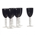 S/6 BLACK WINE GOBLETS Image