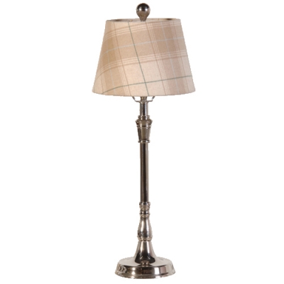 Polka Lamp Shade on Item Code Pk138 Nickel Plated Lamp Base With Beige Tarten Shade Hight