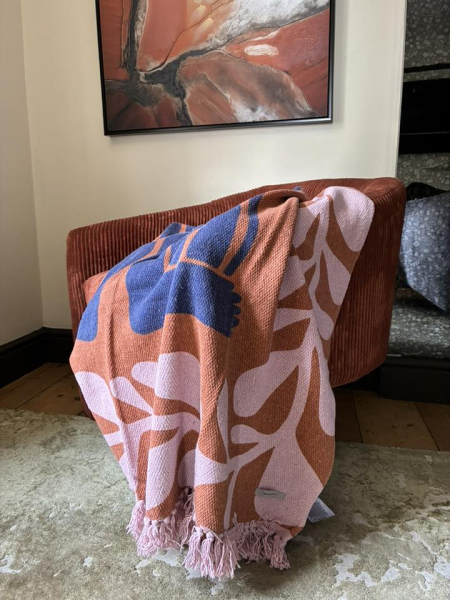 Orange, Pink, Blue Recycled Cotton Throw Image