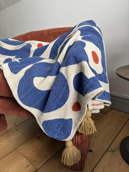 Blue Recycled Cotton Throw Image