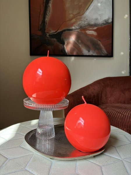 Hot Orange Ball Candle S Image