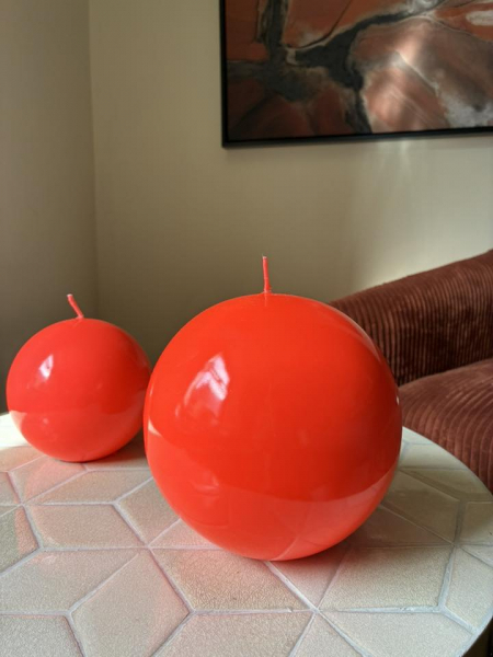 Hot Orange Ball Candle L Image