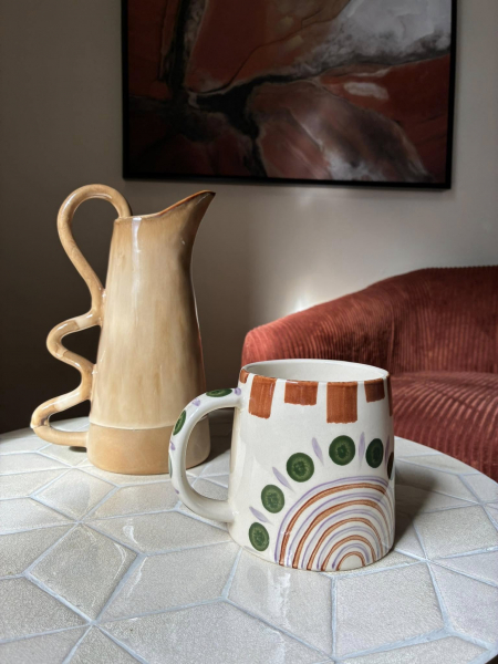 Hand Painted Mug Orcher Green Image