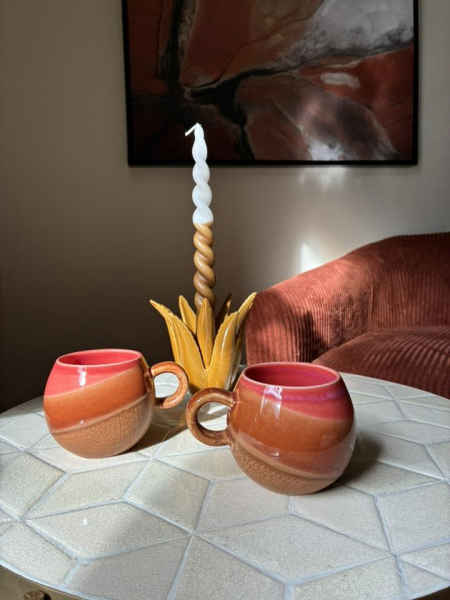 Pink Orange Brown Mug Image