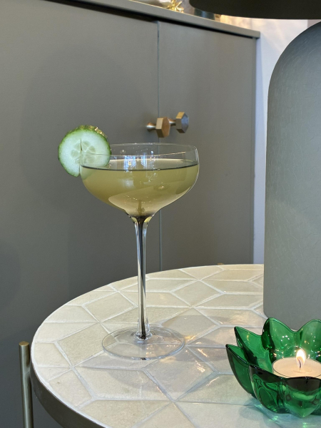 Smoke MouthBlown Cocktail Glass Image