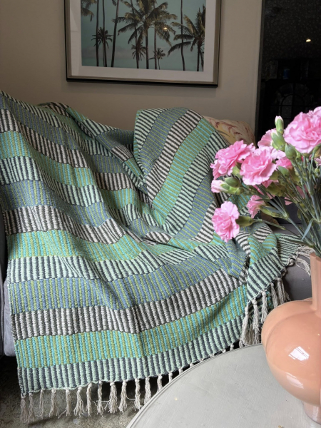 Teal,Green,Black Throw Image
