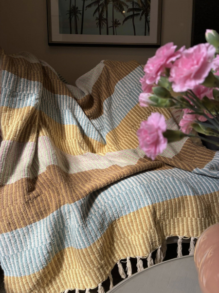 Bananna,Blue,Brown Throw Image