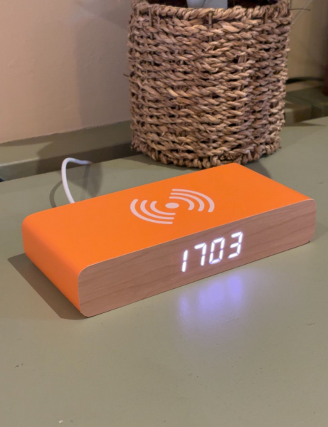 Wireless Charging Alarm Clock Orange Image