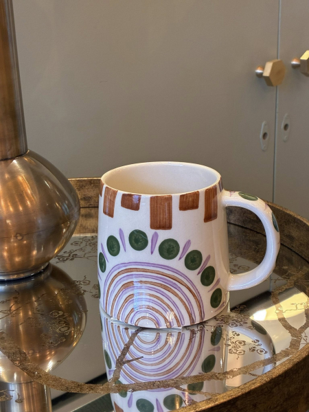 Cream,Green & Tan Mug Image