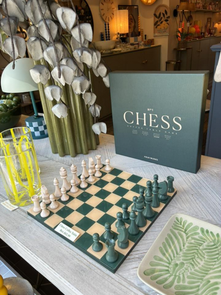 Green & Cream Coffee Table Chess  Image