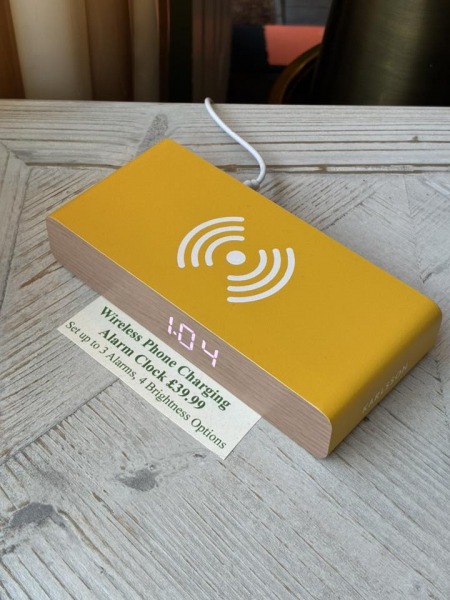 Wireless Charging Alarm Clock Yellow Image