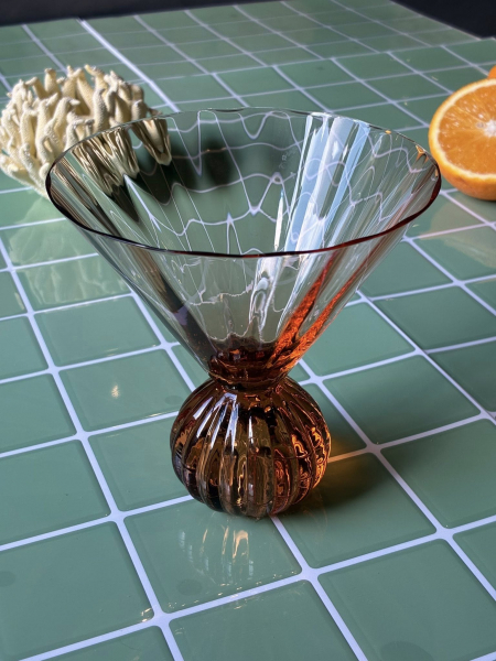 Mouth Blown Amber Cocktail Glass Image