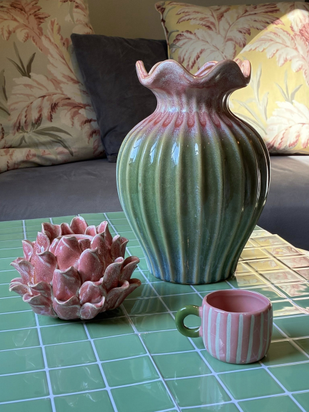 Green & Pink Vase Image