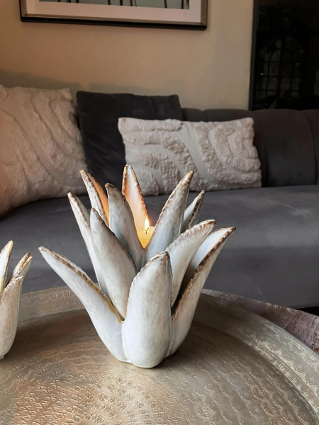 Cactus Large T-light Holder Cream Image